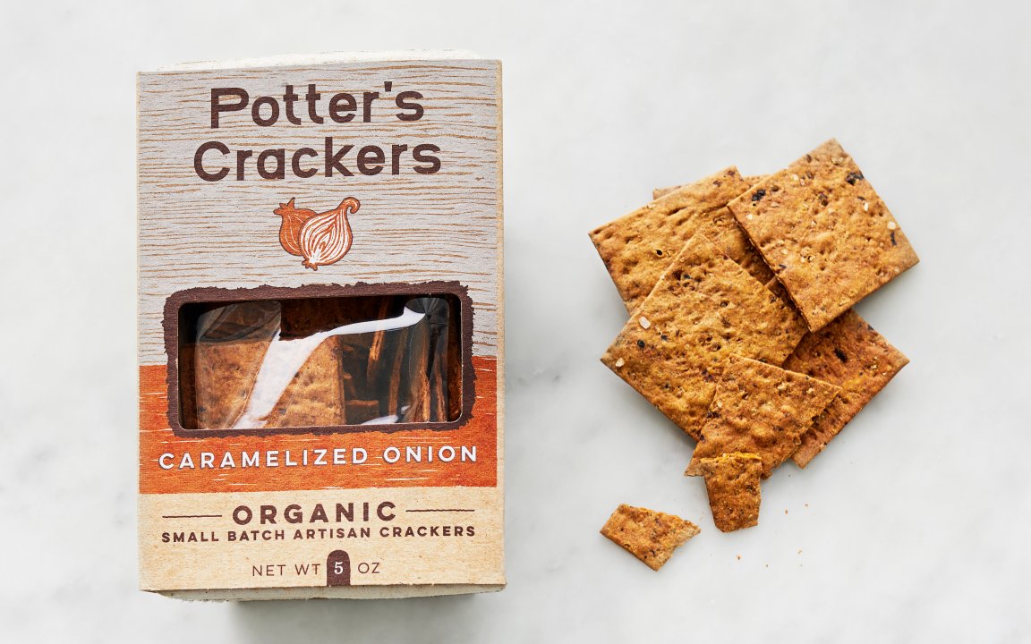 Caramelized Onion Crackers Potter's Crackers SF Bay Good Eggs